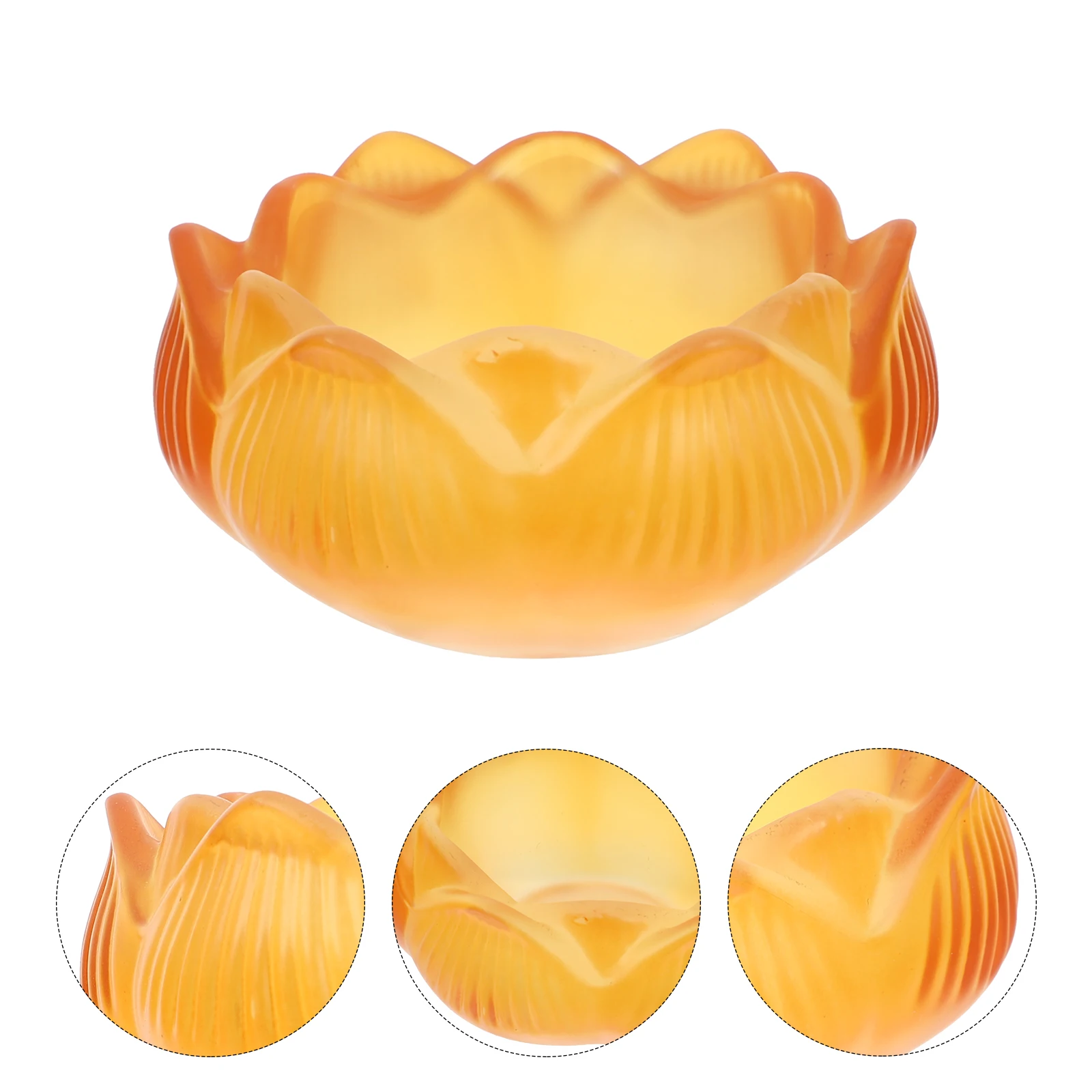 

2Pcs Exquisite Lotus Glass Container Decorative Holders for and Desktop Decoration Glass Candleholder