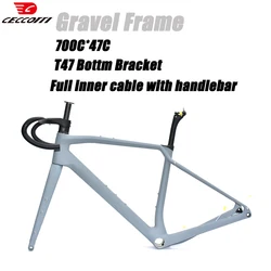 Carbon Gravel Bike Frame Disc Brake Road Bike Frameset 700 * 47C Cyclocross Fully Hidden Cable Bicycle