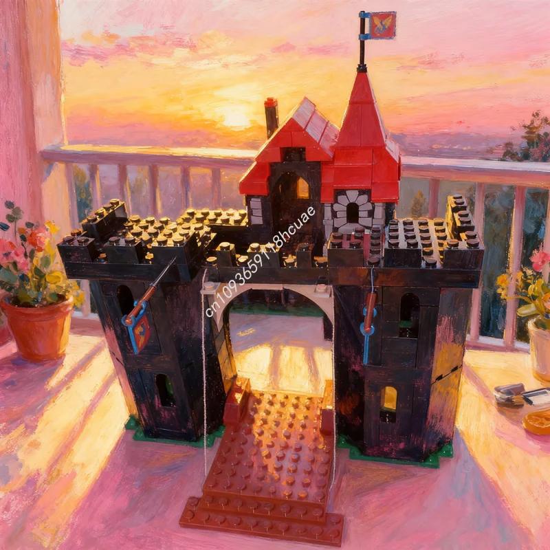 

408pcs MOC Captured Fortress Castle Black Knights Model Building Toy Blocks Christmas Gifts Architecture DIY Idea Education