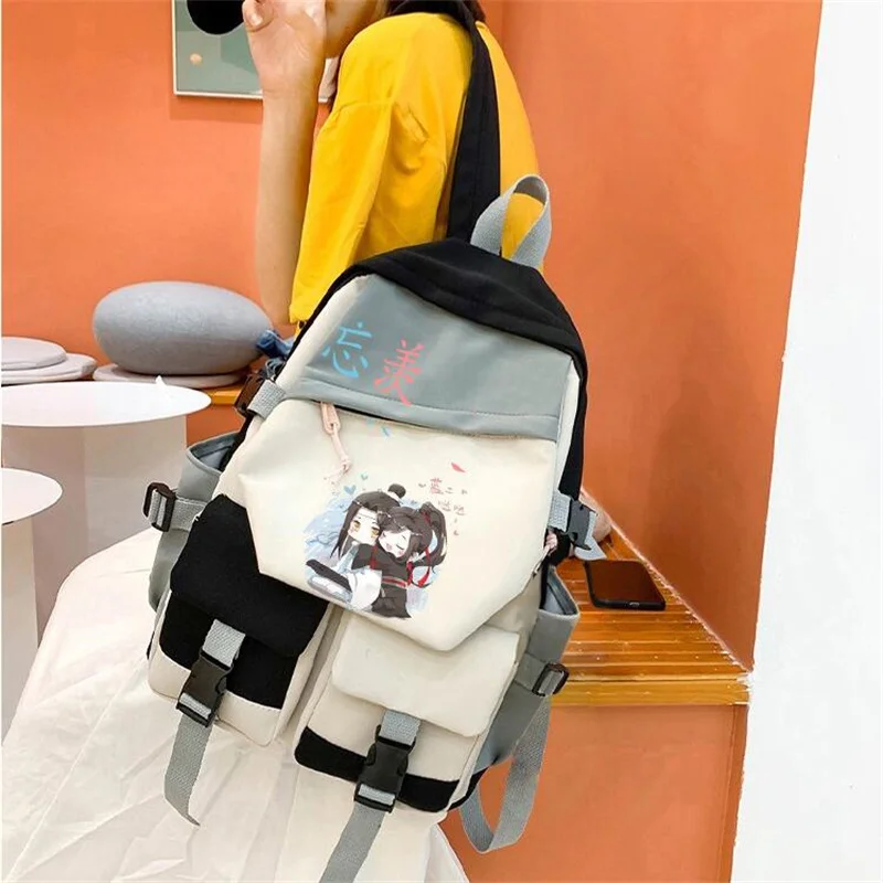 Mochila escolar Mo Dao Zu Shi Wei Wu Xian para niños y niñas, bolso de hombro con bloqueo de Color para ordenador portátil al aire libre