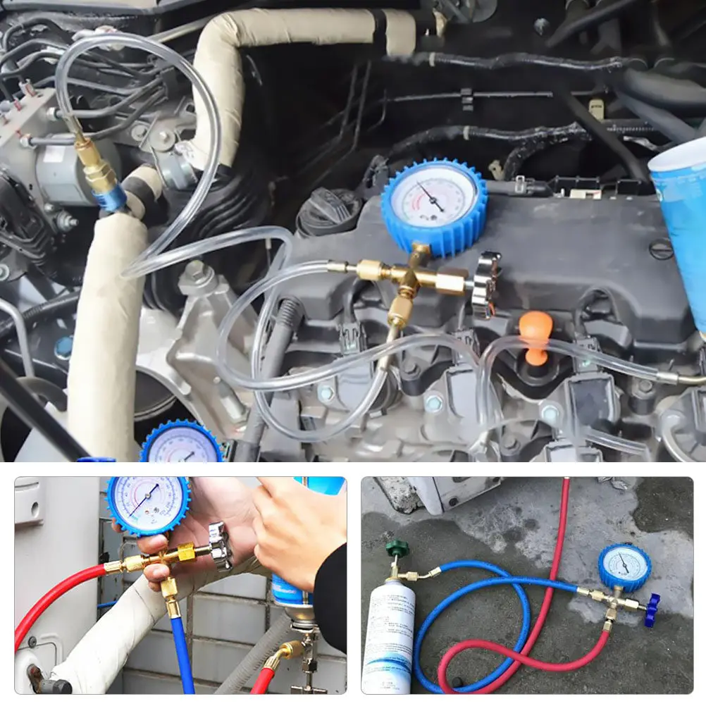 Manifold Gauge Set Air Conditioning Refrigerant Recharge Pressure Gauge Assorted Color Refrigeration System Testing Charging
