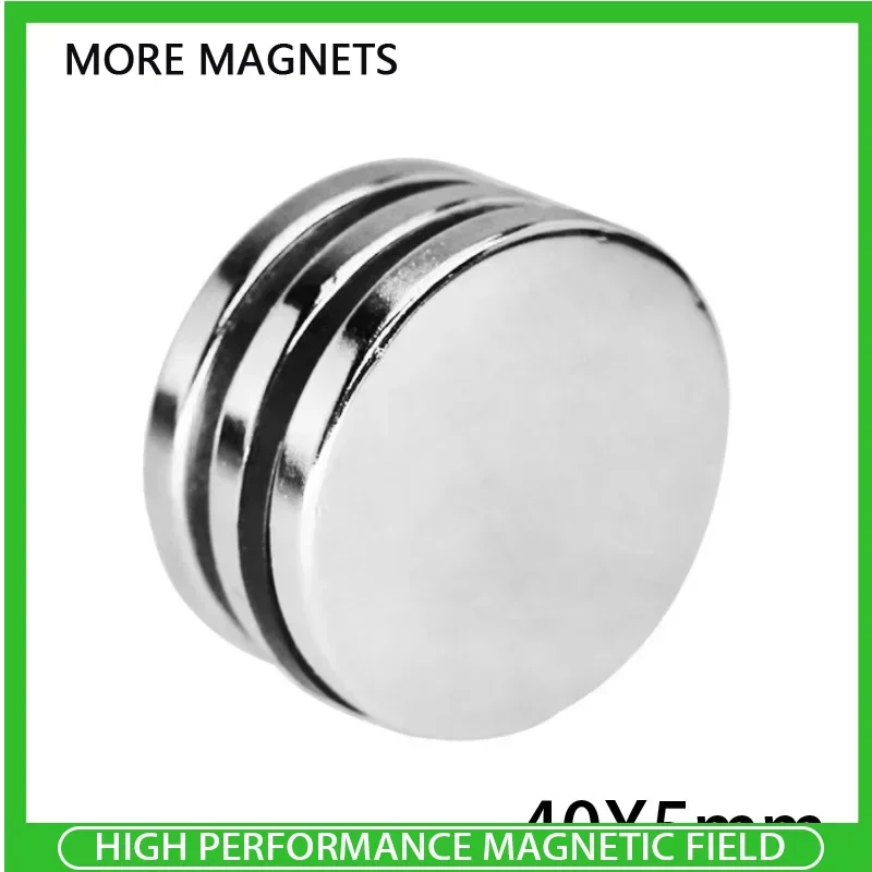 

1/2/5PCS 40x5mm Big Round Powerful Magnets Bulk Sheet Neodymium Magnet Permanent NdFeB Strong Magnet