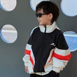 Children Clothes Boys Handsome Coat 2024 New Spring and Autumn Short Trench Coat Fashionable Loose Casual Jacket Coat