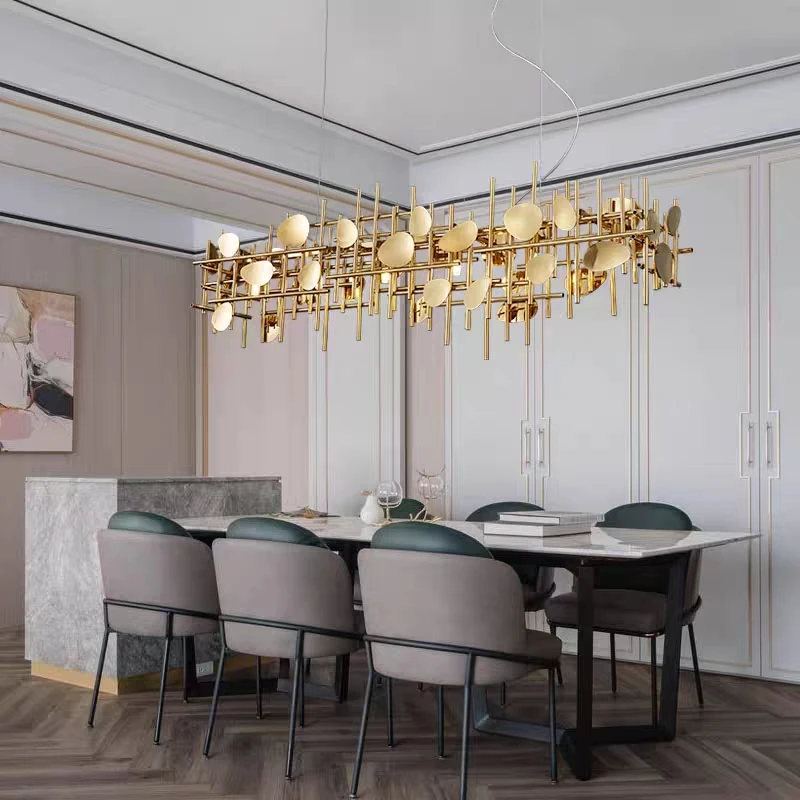 Designer Deco Idea Geometrical Lines Pendant Lights Led Hanging Lamp For Ceiling Dining Room Decor Post-mordern Home Lustres