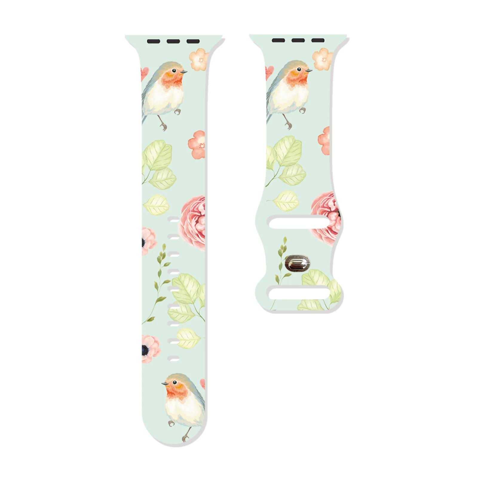 

Watercolor flower series watch band for Apple Watch 11 10 9 8 7Silicone Band Replaceable Bracelet for iWatch 46mm 44mm 42mm 41mm