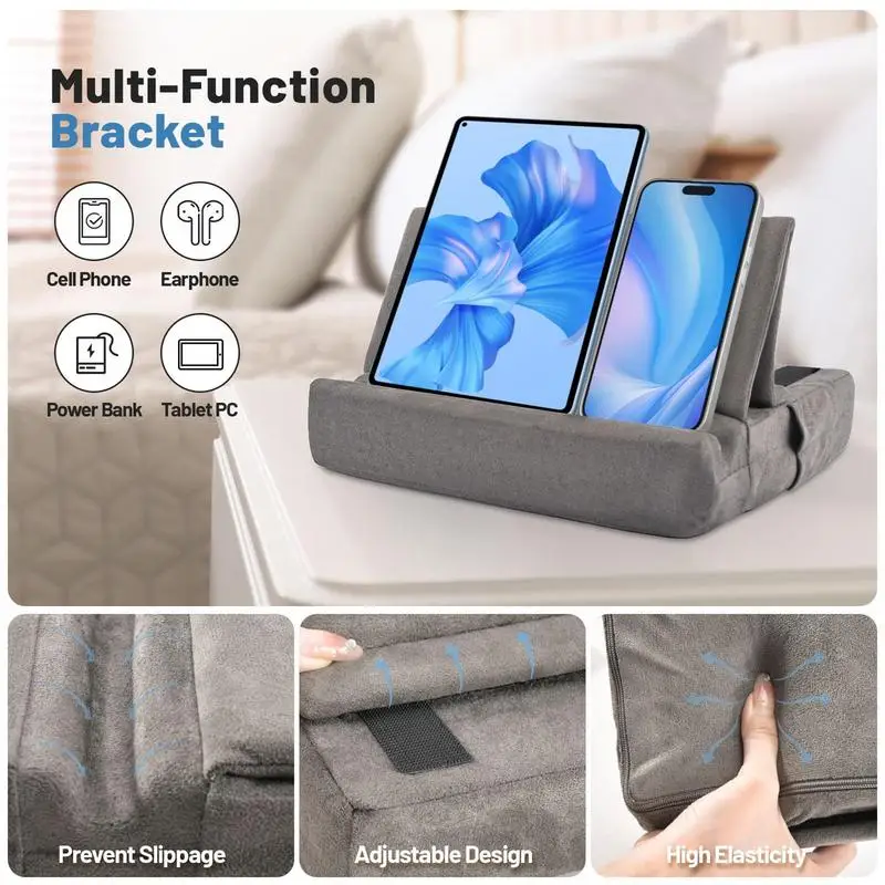 

Soft Tablet Stand Pillow Pillow Soft Pad For Lap Foldable Lightweight Lazy Holder Stand With 3 Viewing Angles For Bed Sofa Knee