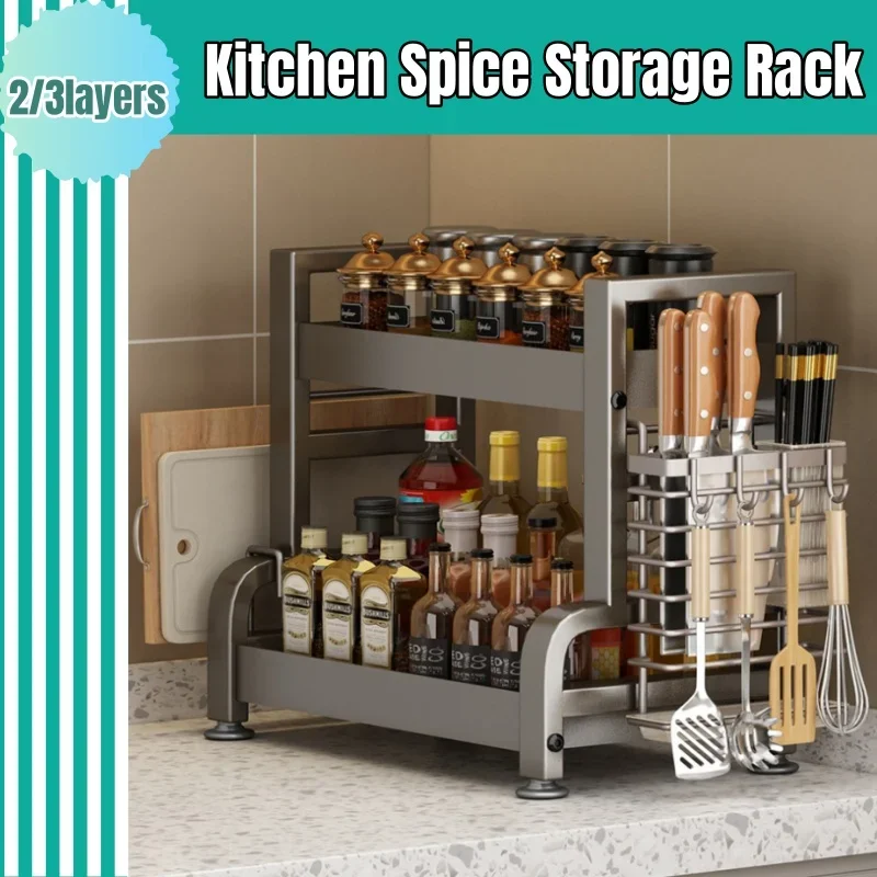 

Kitchen Countertop Spice Storage Rack Household Multifunctional Knife Holder Chopsticks Spices Multifunctional Storage Rack