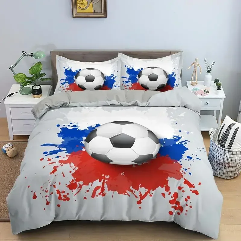 Football Soccer Comfortable Duvet Quilt Cover Pillowcase Bedding Set Children Bedroom Decoration Home Textile