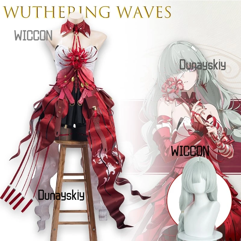 

Новые Wuthering Waves Phrolova Lycoris Radiata, сексуальный женский карнавальный костюм, платье Лолиты, вечерние платья на Хэллоуин, крутой красный цветок, высокое качество