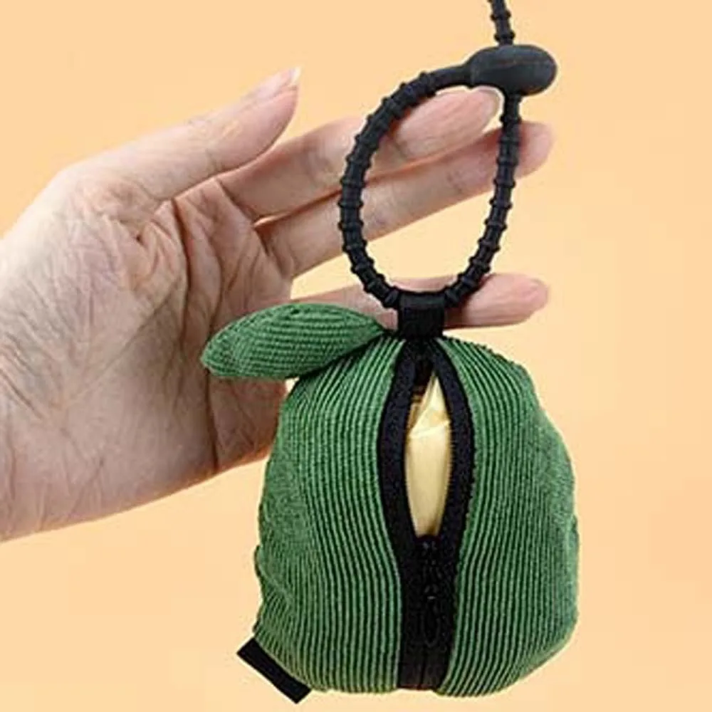 Cartoon Pendant with Shopping Bag Multi-functional Corduroy Eco-friendly Folding Pouch PP Cotton Portable