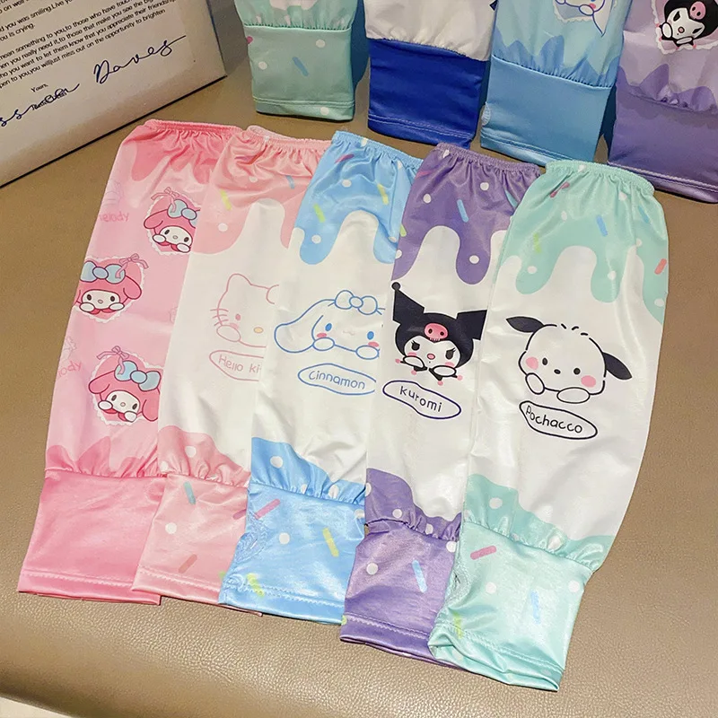 أكمام ثلجية للأطفال، أكمام واقية من الشمس في الهواء الطلق للفتيات، أكمام أطفال صيفية لطيفة من الحرير الجليدي قابلة للتنفس