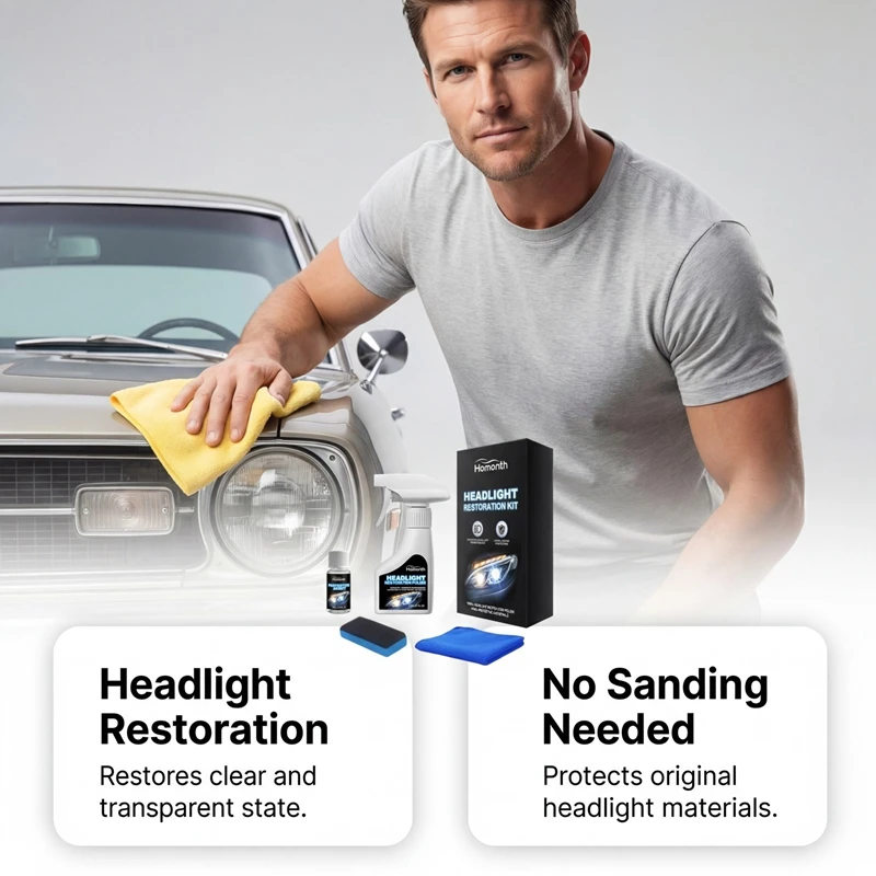 180ml Car Headlight Care Kit - Daily Renovation, Cleaning, Decontamination, Brightening, Maintenance and Polishing Agent 2026