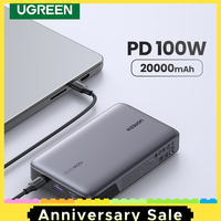 UGREEN 100W 20000mAh Power Bank Portable PD Fast Charging PowerBank for iPhone 15 Laptop Notebook  Fast Charge External Battery