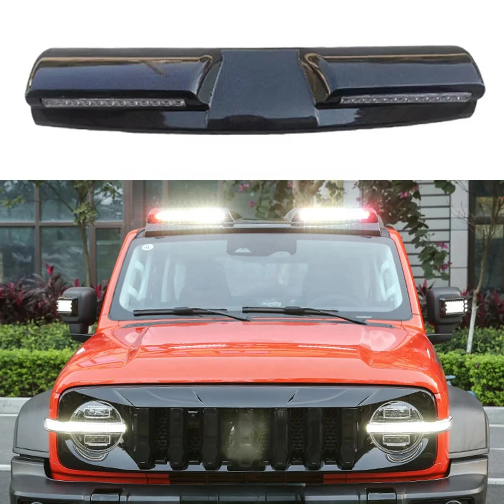 4x4 Front Spoiler With Led Roof Light For WEY TANK300 TANK 300 Car ABS Carbon Fiber Color/Black Off-road Exterior Accessories