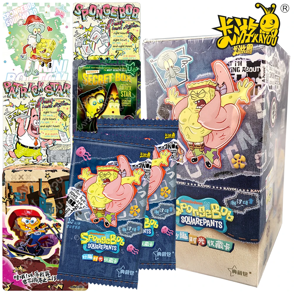 

Оригинальная коллекция Kayou SpongeBob SquarePants, рамка для карт, серия популярных мультяшных звезд, редкая игрушка-карточка, детские подарки с сокровищами