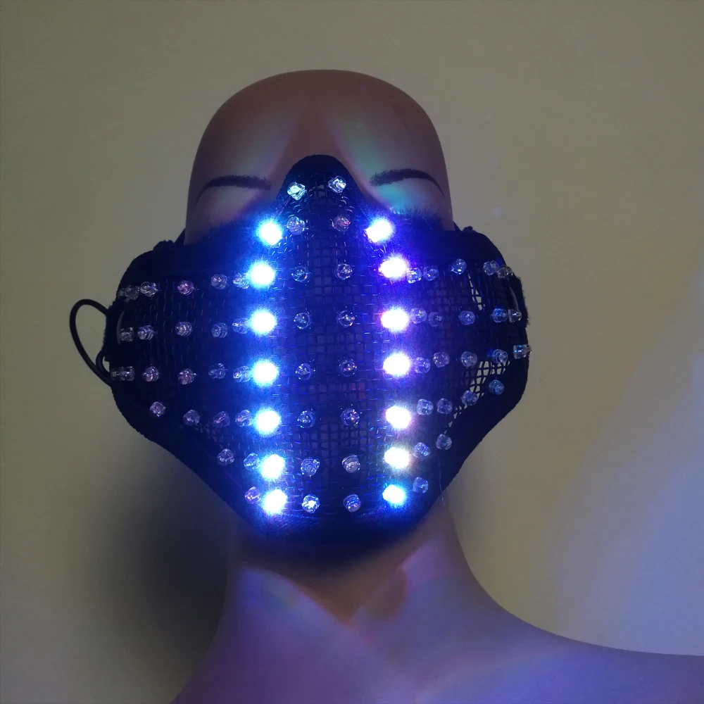 Halloween Mask Colorful Led Mask Party Masque Masquerade Masks Neon Mask Light Glow In The Dark Horror Mask Glowing Mask