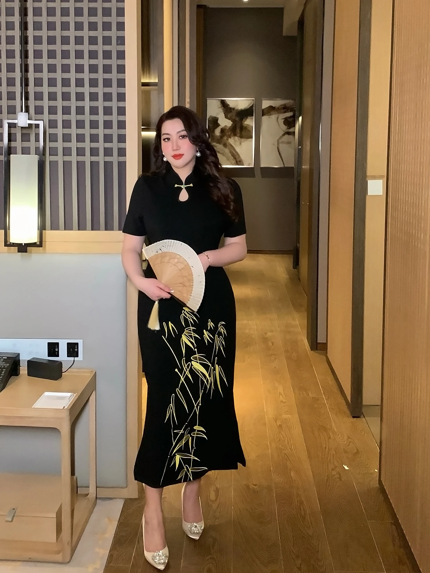 

GLEC, новый женский китайский национальный тренд больших размеров с вышивкой Bla, улучшенная версия Dr Ele, высокая талия...