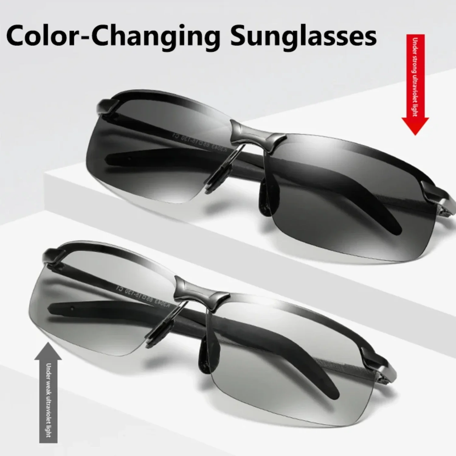 Color-Changing Outdoor Cycling Sunglasses Day&Night Vision Polarized Sunglasses Men's Driving Sunglasses Outdoor Accessories