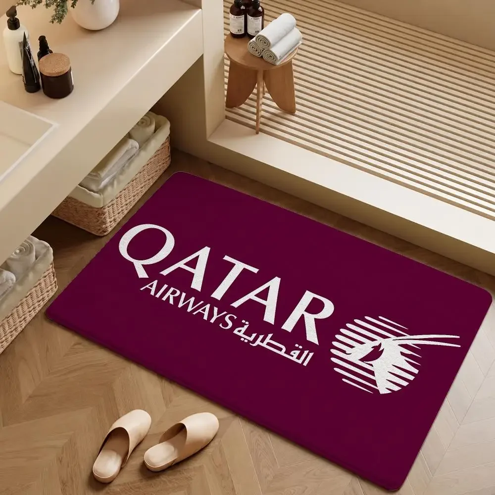 Airline Qatar Airways Oryx Doha Qsuite Floor Mat Soft Flannel Entrance Doormat Non-Slip Washable Rug For Bedroom Home Decor