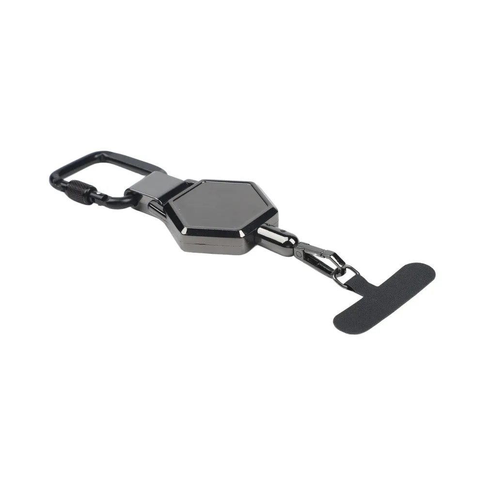 Retractable Phone Lanyard with Anti-Theft Security - Black 19x6x2cm ABS Tether for Hiking and Active for lifestyles