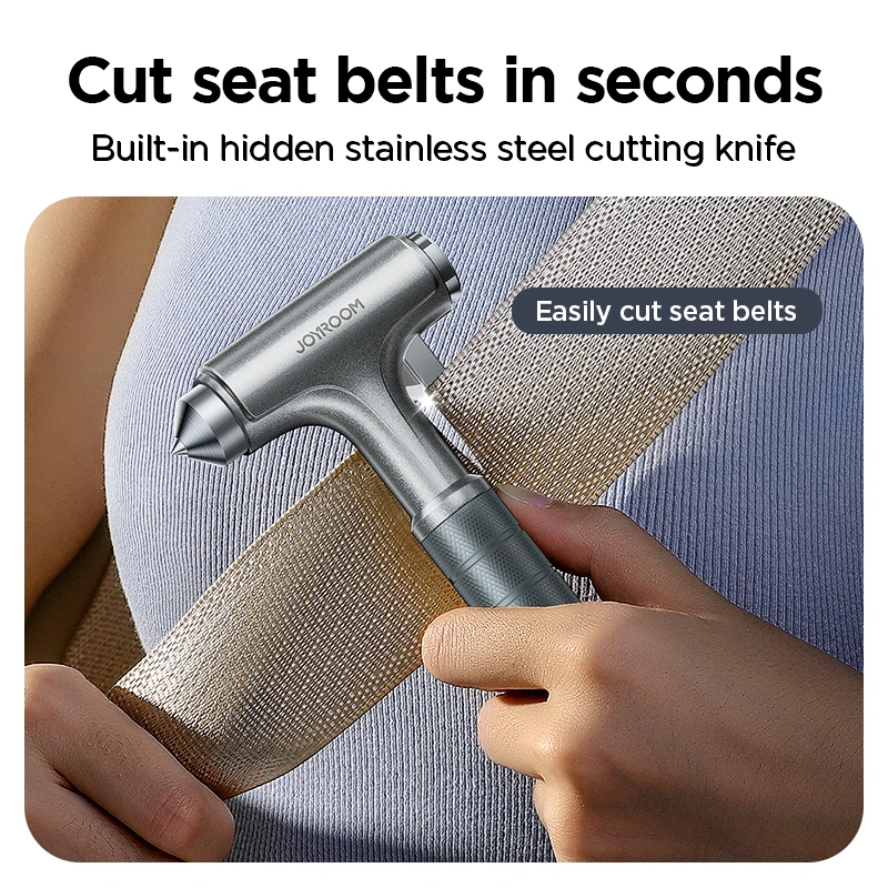 Joyroom Car Window Breaking Hammer Multi-Functional Seat Belt Cutter Car Safety Hammer Portable Car Emergency Rescue Escape Tool