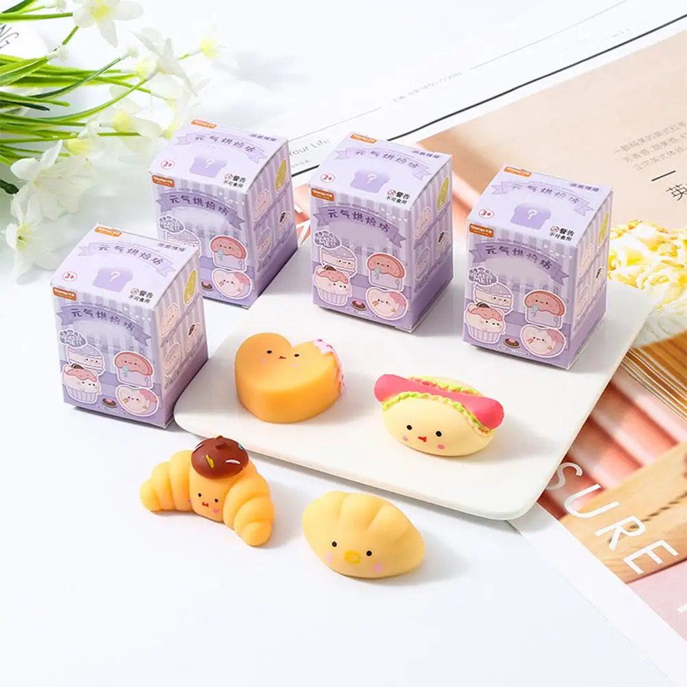 Blind Box Kawaii Squishy Antistress Fidget Toys Mochi Food Squishy Toys for Kids Mini Soft Croissant Pudding Stress Relief Gift