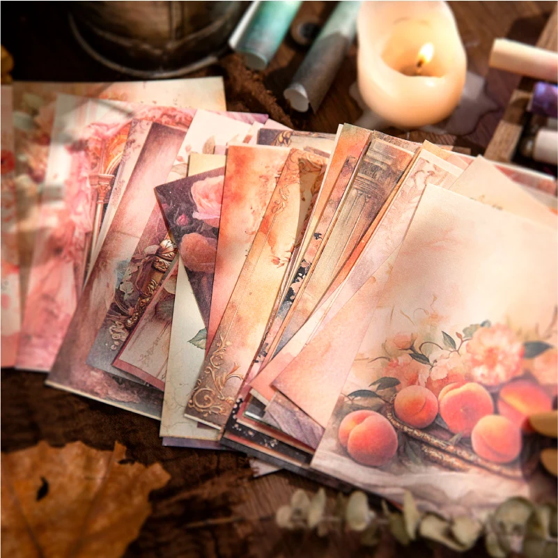 JIANQI 100pcs Vintage Romantic Flowers Materials Paper DIY Scrapbooking Junk Journal Collage Photo Album Retro Background Paper