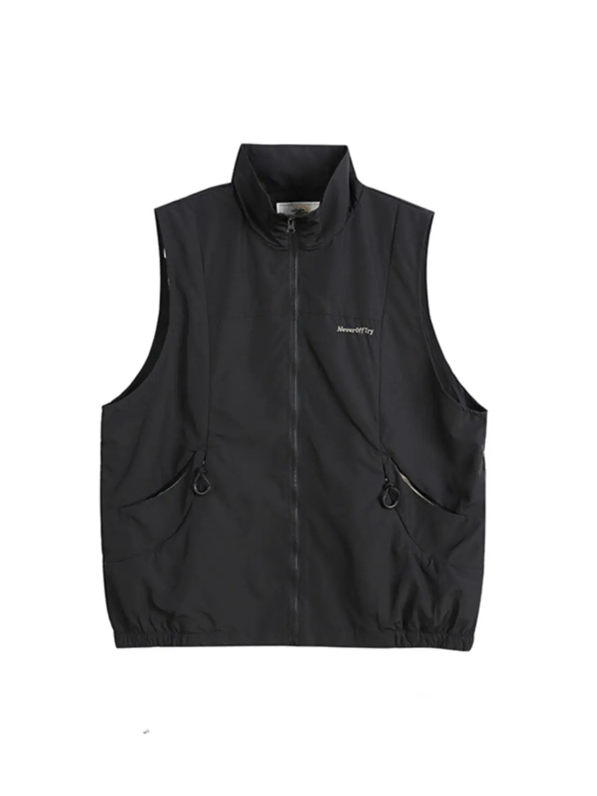 American Functional Stand Collar Cargo Vest for Men, Outdoor Multi-pocket Sleeveless Jacket, Couple Casual Layering Outerwear