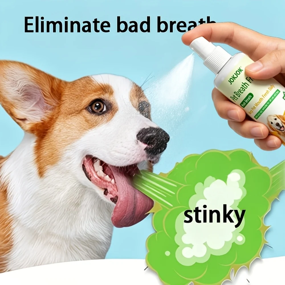 Pet Two-in-One Oral Spray: Cleans Teeth and Freshens Breath, Eliminates Odors and Controls Plaque. Gentle Formula Suitable for C