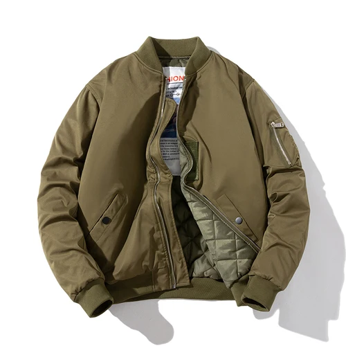 JOYSWAMM Unisex Hooded Bomber Jacket Red 5