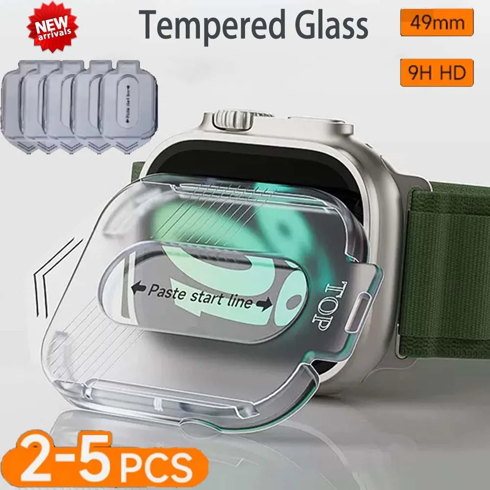 1–5 Stück High Definition 9H gehärtetes Glas Smartwatch Displayschutzfolie für Apple Watch Ultra 2 49 mm Smart Zubehör iwatch 49 mm