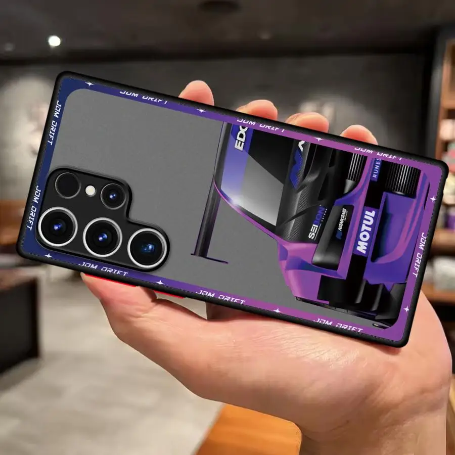 일본 JDM 드리프트 카 레드 선 소프트 커버 폰 케이스 삼성 갤럭시 S24 노트 20 10 S21 FE S25 S9 S8 S22 플러스 S23 울트라 S20용