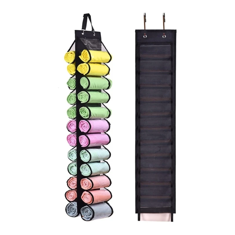 

Yoga Legging Storage Bag Holds 24 Leggings Shirts Jeans Compartment Storage Hanger Foldable T-Shirt Leggings Organizer