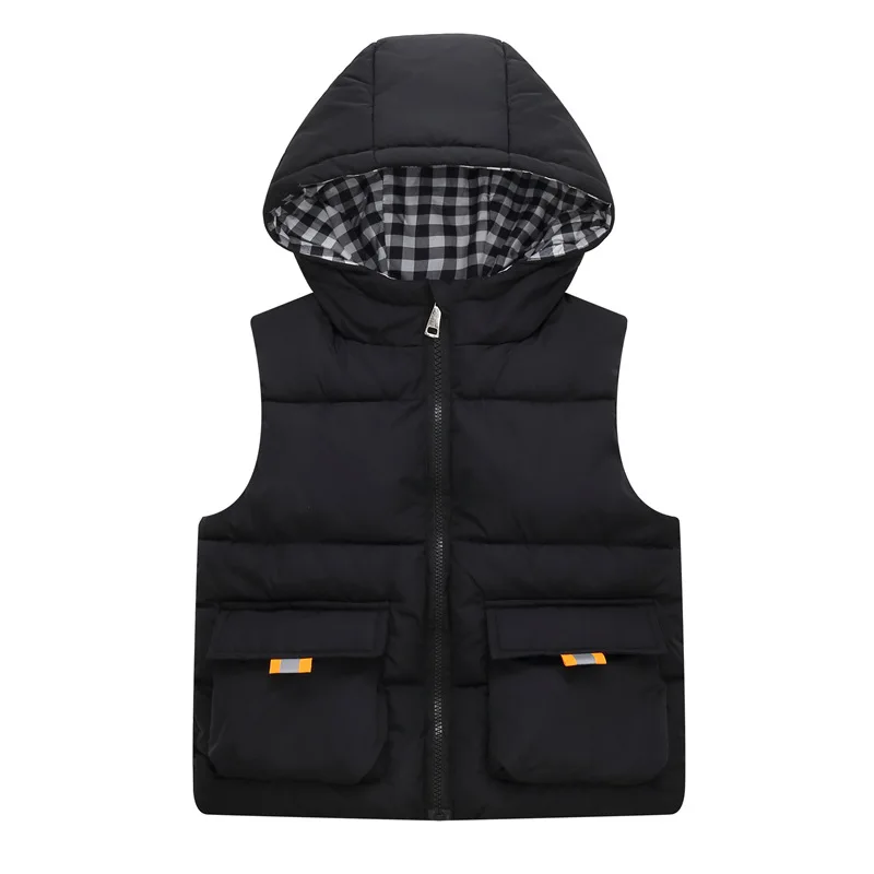 سترات بقلنسوة للأولاد والبنات لعام 2021 معطف للأطفال من القطن للأسفل معطف للخريف والشتاء للأطفال الرضع صدرية دافئة ملابس خارجية 4-10 سنوات