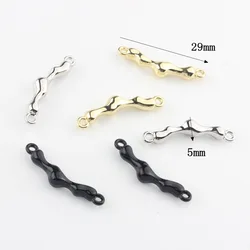 10 pezzi in lega di zinco geometrico semplice connettore doppio ciondolo in bambù appeso materiale gioielli fai da te braccialetto collana accessori