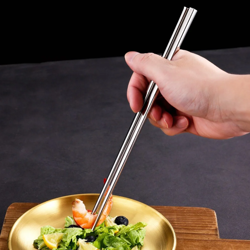 2 مجموعات الفولاذ المقاوم للصدأ عيدان قاعدة الملاعق جوفاء العزل الحراري مقبض طويل حافة ناعمة لمطعم المنزل أدوات المائدة الكورية