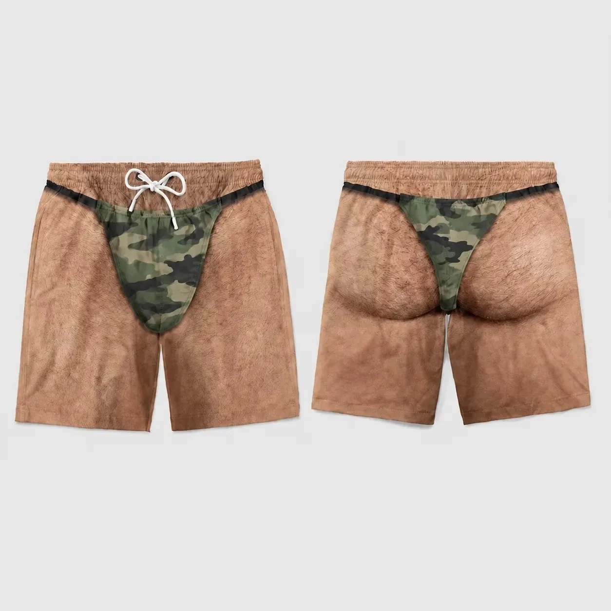 Cartoon Fun Men's Swim Trunks Quick Drying Printed Beach Shorts Tropical Floral Beach Wear Party Activities Funny Gifts