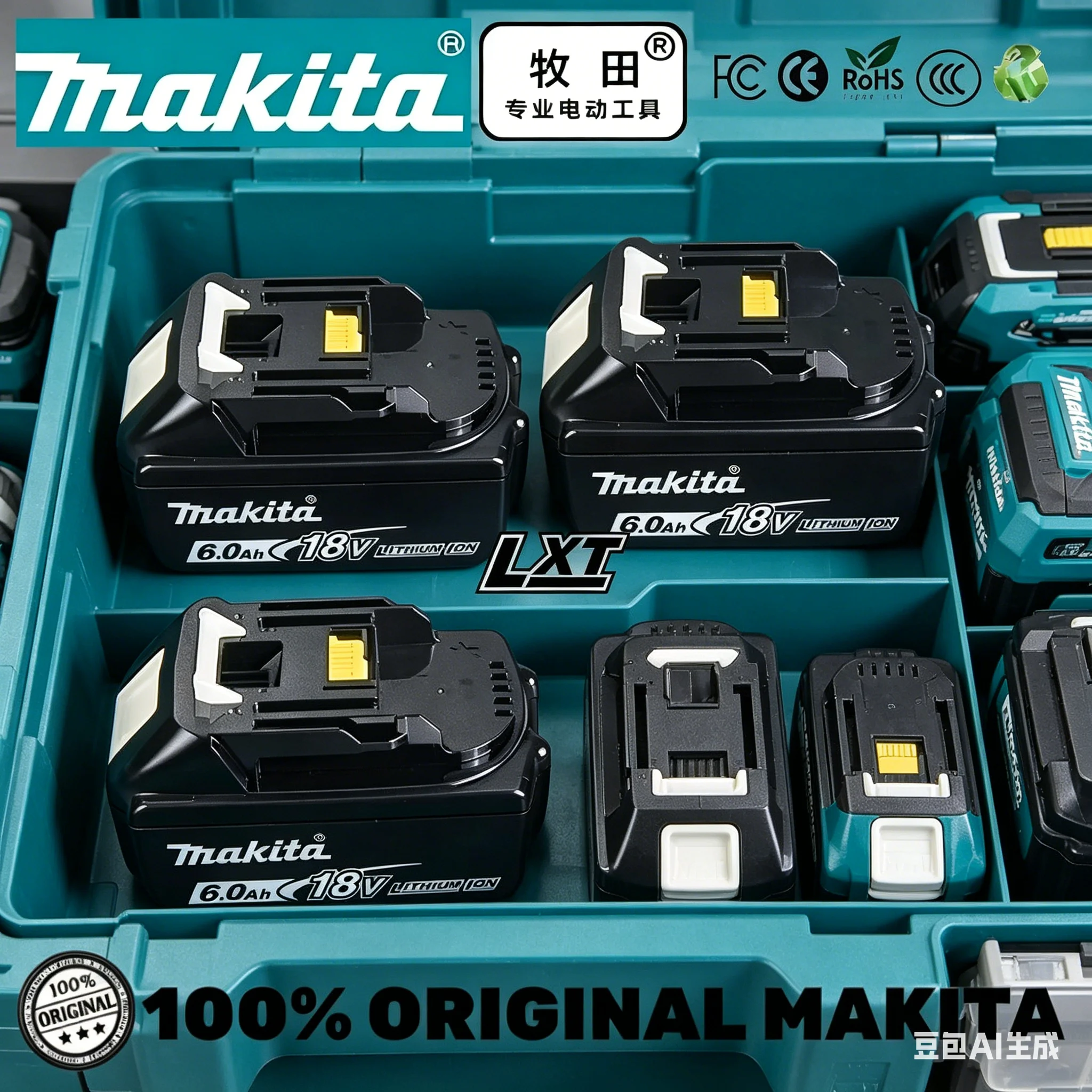 

100% Genuine 18V Makita 6Ah for Makita Battery BL1840 BL1830B BL1850B BL1850 BL1860 BL1815 Replacement Lithium Battery