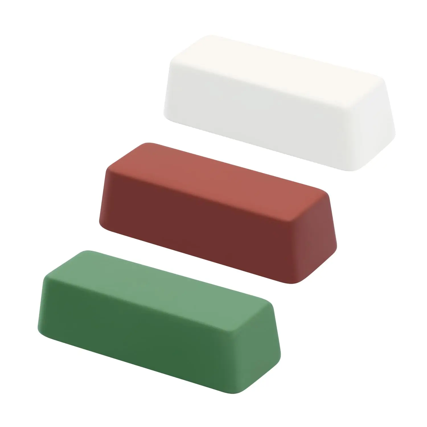 Buffing Polishing Cutting Compounds 4 Oz. Kit -Green Fine/White Medium/Red Coarse for Aluminum Stainless Steel Jewelry Polishing