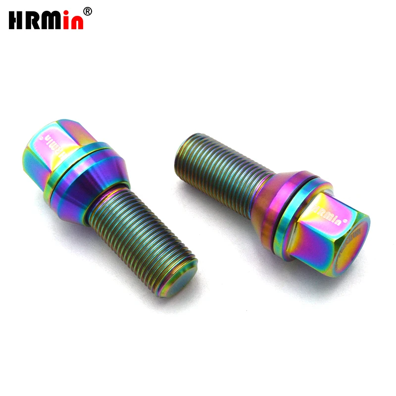 HRMin factory Gr.5 titanium Cone seat wheel bolt titanium bolt M14*1.25*28-45mm For BMW MINI Rolls-royce Racing car