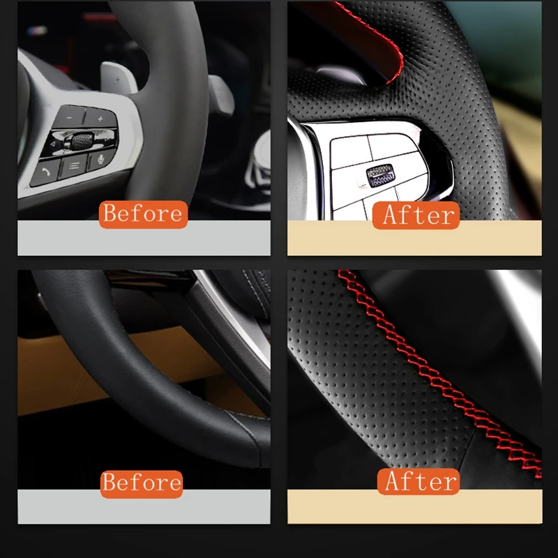 Microfiber Leather Braid Car Steering Wheel Cover For Great Wall WEY Tank 300 2022 2023 Car Accessories Steering Wrap