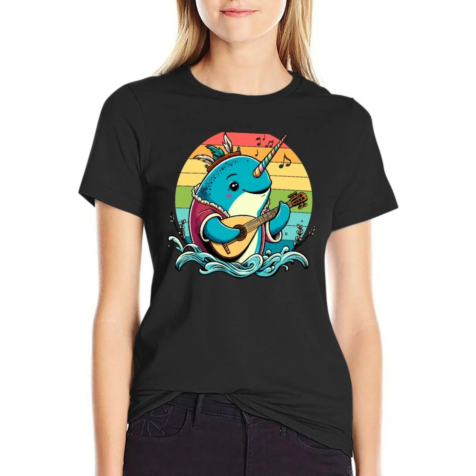 Bard Narwhal Siren of the Sea T-Shirt female Female clothing Womens graphic t shirts