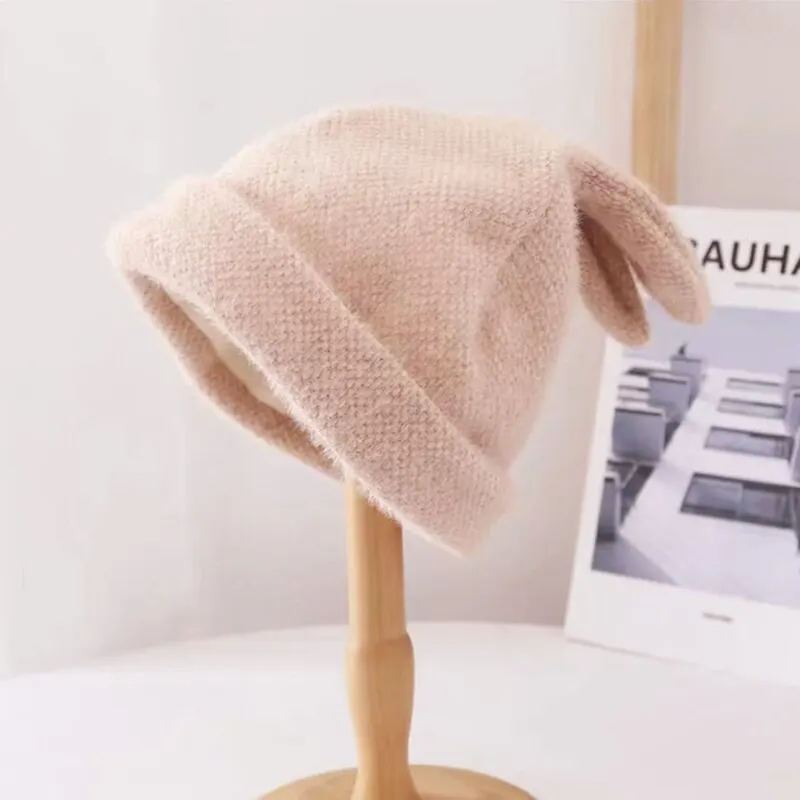 Unisex Rabbit Ears Cute Beanies Autumn Winter Warm Hat Hip Hop Cap Beanie Hat Caps for Women Men image 5