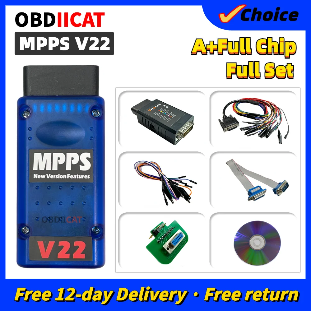 MPPS V22 Master Tricore+Multiboot+Breakout Tricore Cable+Bench Pinout Cable no limit Perfect kit