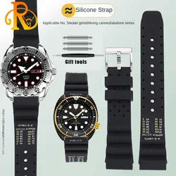 Sport Diving Silicone Strap 20mm 22mm For Seiko Citizen Promaster Rolex Water Ghost Rubber Sport Watchband Breathable Resin Belt