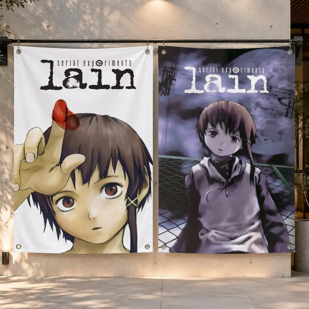 Anime Serial Experiments Lain Flags  Funny Flags for Bedrooms Home Decor Items Outdoor Decors Garage Decoration Flaga