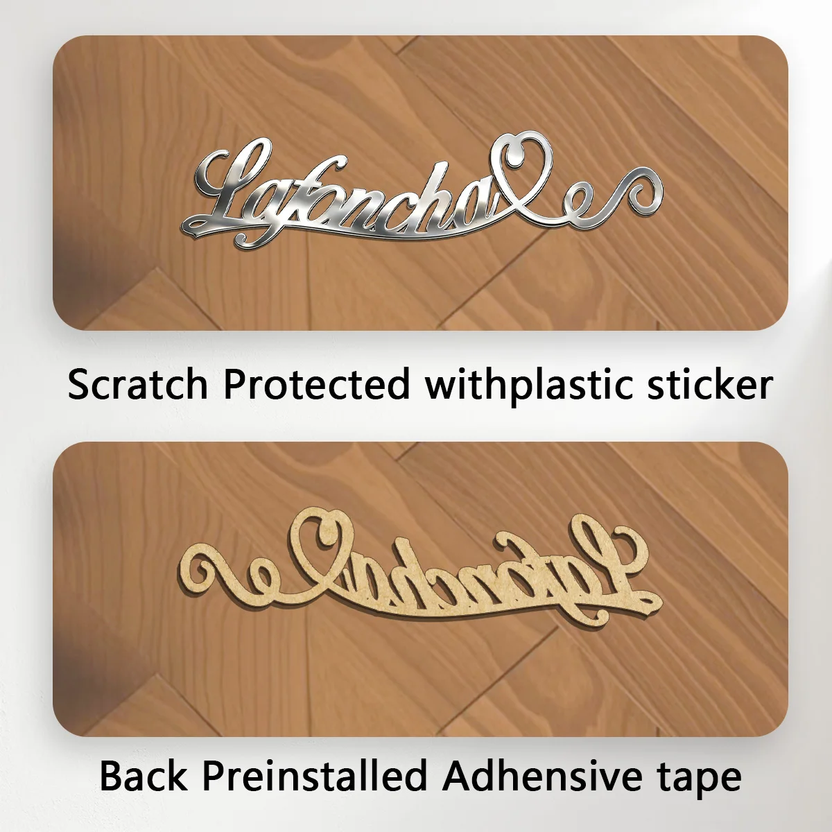 Graceful Heart Filigree Custom Font Simple 3D Metal Line auto logo car sticker metal badge emblem tail decal Car Decor Accessory