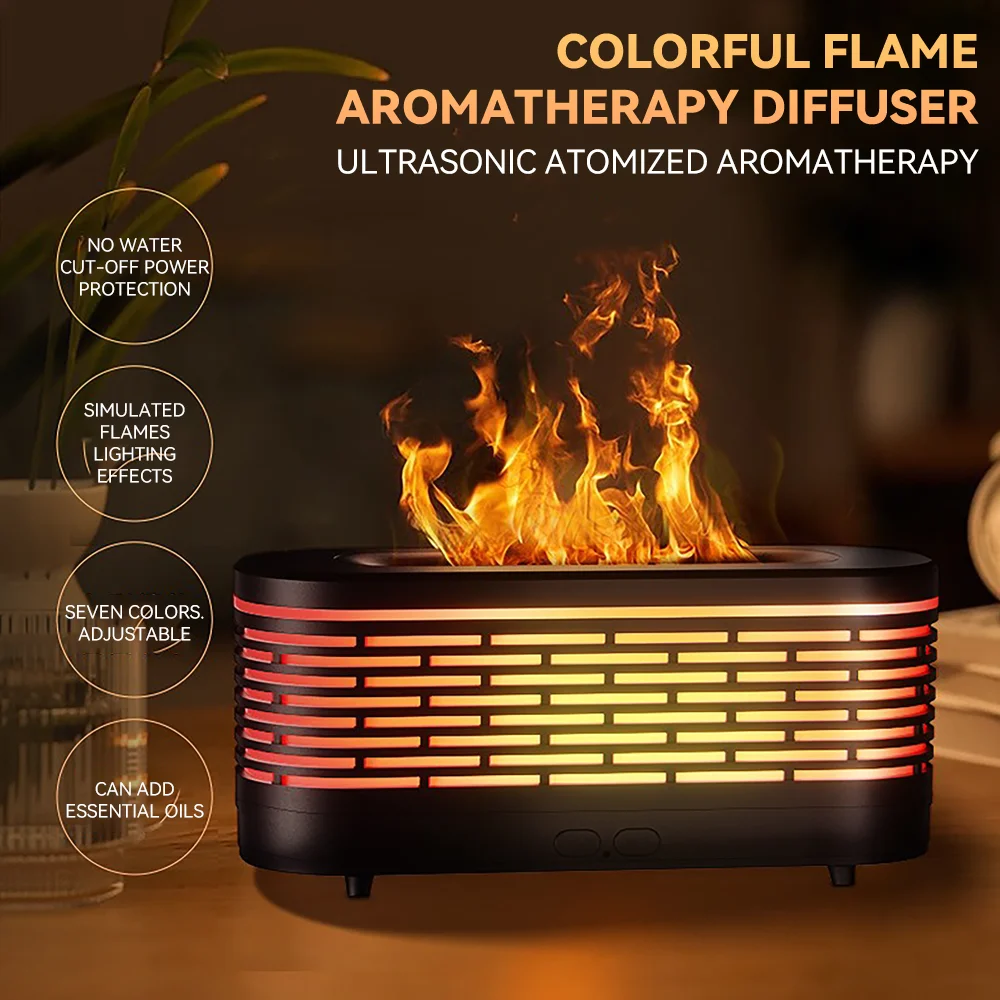 Aroma Humidifier Color Change Air Humidifier Imitation Of Flames Humidifier 120ML Rechargeable Increase Room Humidity