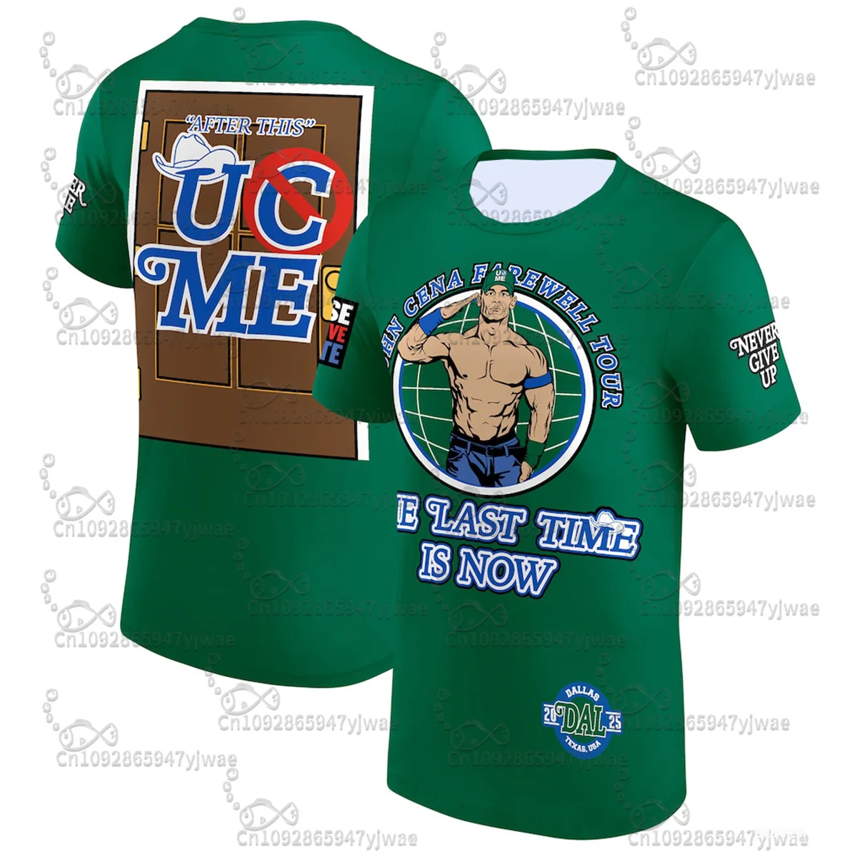 2025 جون سينا جولة وداع لندن تي شيرت الصيف الرجال المصارعة الرياضة المحملة لا تتخلى أبدًا شعار قميص مطبوع تي شيرت رجالي