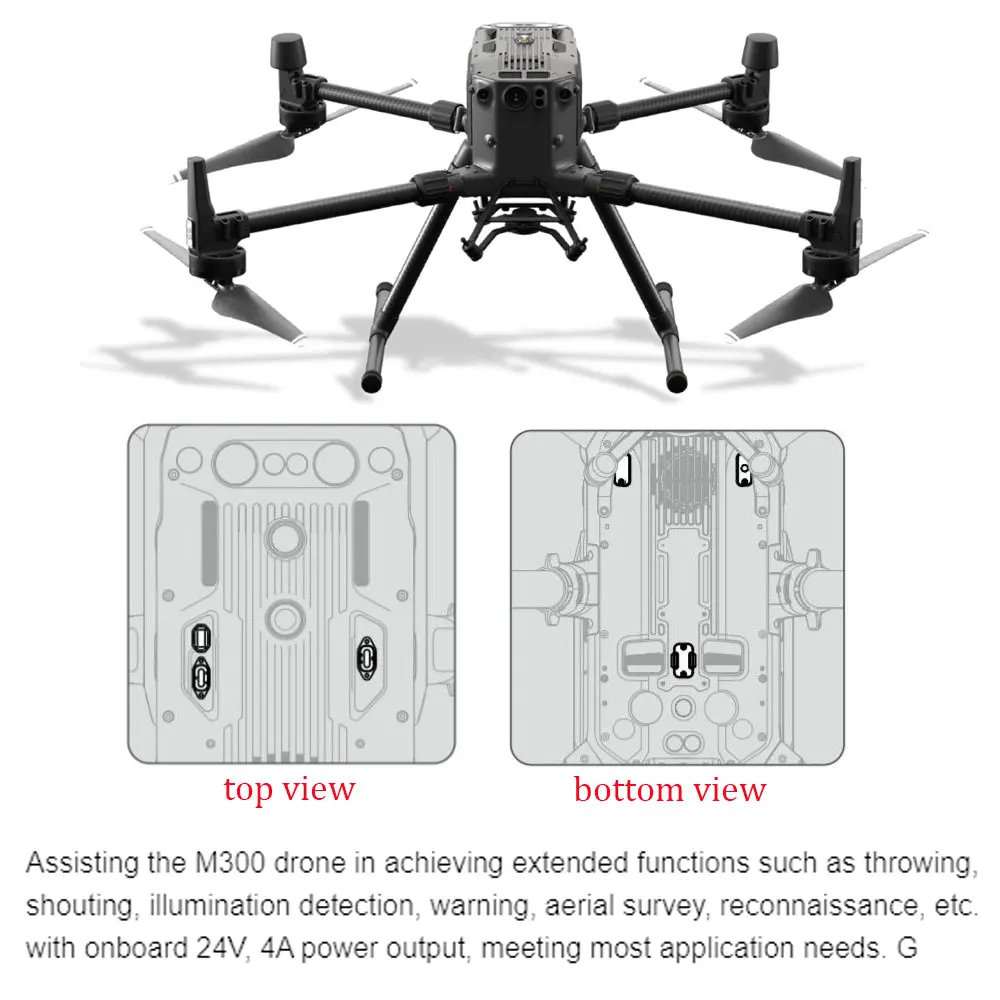 Imagem -03 - para rc Dji M300 Instalação de Montagem do Sistema Uav Rtk Interface Osdk Expansão Plug de Alimentação dc 24v tipo c para Xt30 Saída